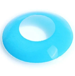 Close-up of a pair of Blue Out Halloween Lenses, designed for a striking, unnatural look.