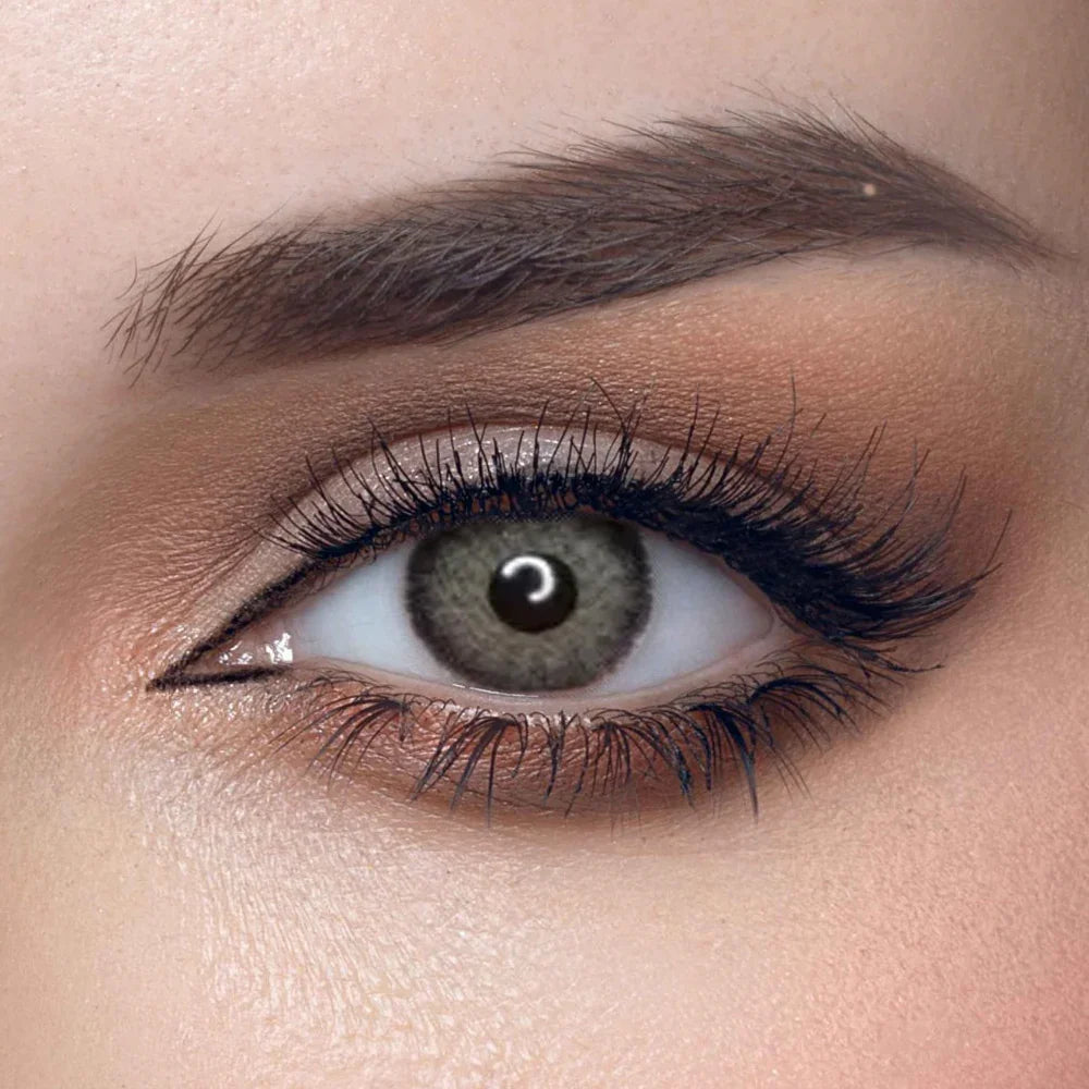 Solenza Silk Gray Color Contact Lenses, showing a pair of gray contact lenses with a subtle silk-like texture.