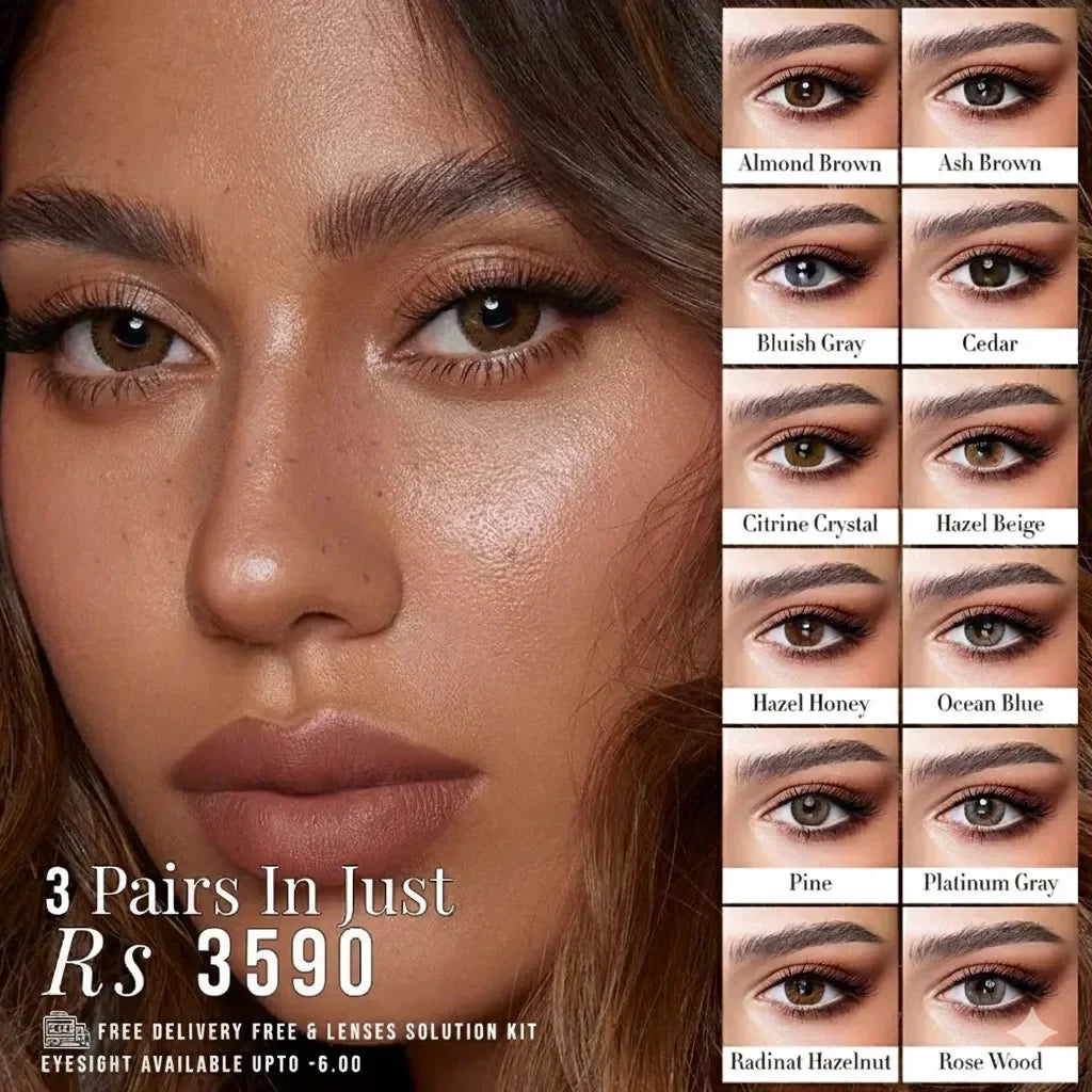 Bella One Day Bundle Pack of 3 Pairs: three boxes of disposable contact lenses in a white and pink packaging.