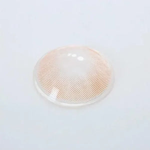 Close-up of Hidrocor Avela Brown Color Lenses, showcasing their natural brown hue and subtle limbal ring.