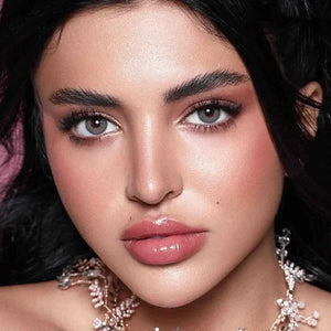 Close-up of Bella Elite Midnight Blue Lenses, showcasing their deep blue hue and subtle limbal ring.
