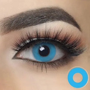 Blue out Halloween Lenses: A pair of vivid blue contact lenses for spooky Halloween costumes.