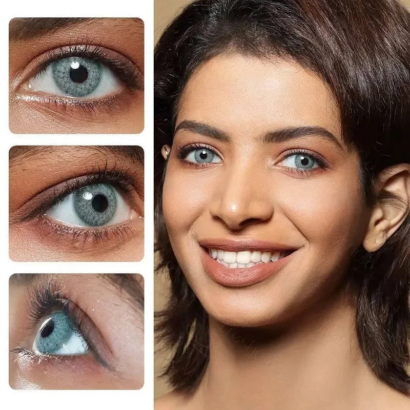 Hidrocor Gen 3 Bossa Nova Gray Contacts shown up close, featuring a natural gray color and subtle limbal ring.