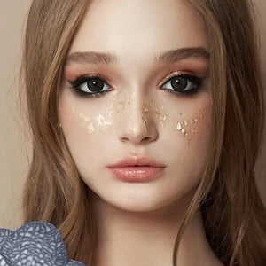 Glass Ball Brown Color Lenses, a circular brown glass lens with a smooth, reflective surface.