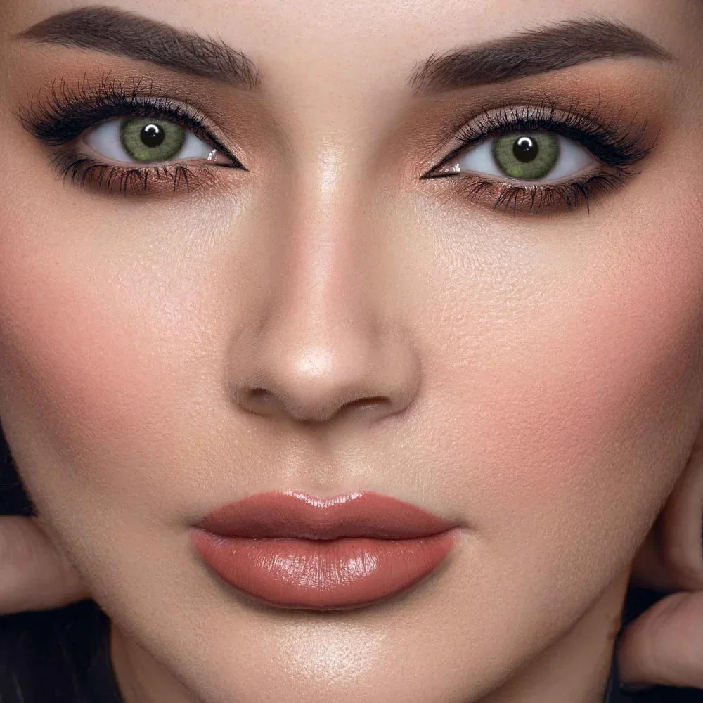 Solenza Silk Green Color Contact Lenses, showcasing a vibrant green hue for a striking eye color change.