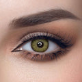 Solenza Silk Hazel Color Contact Lenses, showing a pair of natural hazel colored contact lenses.