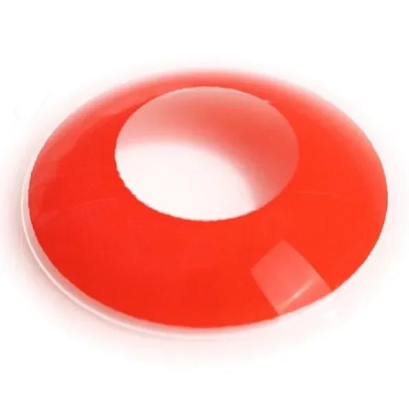 Red out Halloween Lenses on a black background.