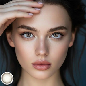 Close-up of Savage Grey (1-Year) Color Lenses showing a beautiful, natural grey iris pattern.